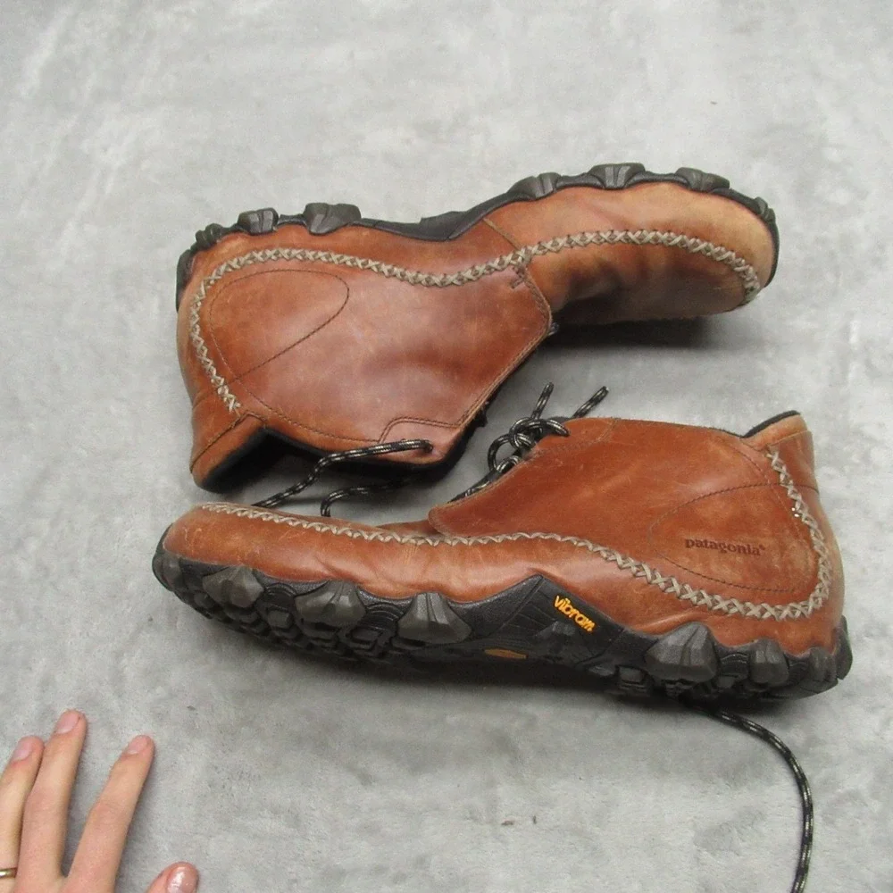 Patagonia Mens 14 Mid Boots Brown Leather Vibram Ranger Smith Waterproof Lace Up